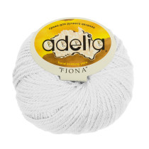 Пряжа ADELIA " FIONA" 50% шерсть, 50% акрил 10 * 50г 90 м №002 БЕЛЫЙ. Цена за упаковку 10 шт — фото 1