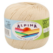 Пряжа ALPINA "LILY" 100% мерсеризованный хлопок 10 * 50г 175 м №174 св.бежевый. Цена за упаковку 10 шт — фото 1