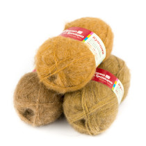 Пряжа из Троицка " Купчиха" 50% верблюжья шерсть, 50% акрил 10 * 100 г 300 м №165 т. бежевый. Цена за упаковку 10 шт — фото 2