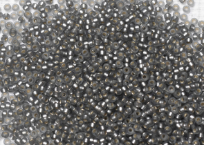 Бисер Япония MIYUKI Seed Beads 15/0 100г 0021F серый матовый серебряная линия внутри — фото 1