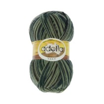 Пряжа ADELIA " JAKE" 75% шерсть, 25% нейлон 5 * 100 г 400 м №18 зеленый/ т. зеленый/ т. серый. Цена за упаковку 5 шт — фото 1