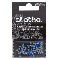 Страз клеевой " Zlatka" ZRTG- 0872 SS08 цветные 2. 4 мм стекло 72 шт в пакете с картонным еврослотом №05 синий ( Sapphire)  — фото 1