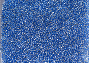 Бисер Япония MIYUKI Seed Beads 15/0 100г 0019 сапфир серебряная линия внутри — фото 4