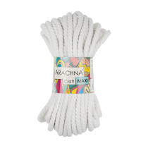 Пряжа ARACHNA " Craft Maxi" 75% хлопок, 25% фибра 3 * 268 г 15. 24 м №02 белый. Цена за упаковку 3 шт — фото 1
