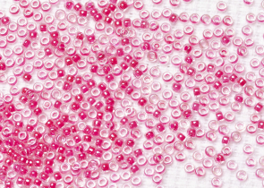 Бисер Япония MIYUKI Seed Beads 15/0 5г 0208 гвоздика кристалл розовая линия внутри — фото 2
