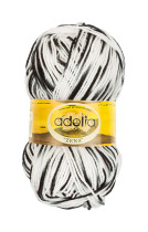 Пряжа ADELIA "ZENA" 100% акрил 5 * 100 г 308 м №79 белый,серый,черный. Цена за упаковку 5 шт. — фото 1