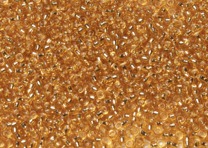 Бисер Япония MIYUKI Seed Beads 15/0 100г 0004 золотой серебряная линия внутри — фото 3