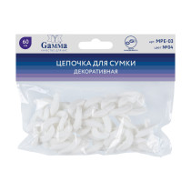 " Gamma" MPE- 03 Цепочка для сумки, пластик 60 см 1 шт. №04 белый — фото 2