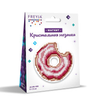 Кристальная ( алмазная) мозаика  " ФРЕЯ" ALVM- 008 магнит " Пончик" 9 х 9 см — фото 2