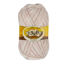 Пряжа ADELIA " JANE" 100% акрил 10 * 50г 227 м №07 белый- бежевый- св. розовый. Цена за упаковку 10 шт — фото 1