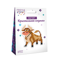 Кристальная ( алмазная) мозаика  " ФРЕЯ" ALVM- 037 магнит " Бычок" 8. 5 х 9 см — фото 2