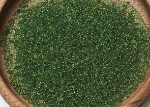 Бисер Япония MIYUKI Seed Beads 15/0 100г 0331 светло-топаз радужный изумрудная линия внутри — фото 5