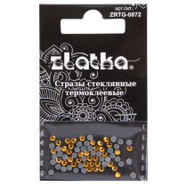 Страз клеевой " Zlatka" ZRTG- 0872 SS08 цветные 2. 4 мм стекло 72 шт в пакете с картонным еврослотом №15 яр. жёлтый ( Topaz)  — фото 1