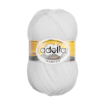 Пряжа ADELIA " MARCUS" 60% полиэстер, 40% шерсть 5 * 100 г 375 м №01 БЕЛЫЙ. Цена за упаковку 5 шт — фото 1