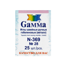 Иглы для шитья ручные " Gamma" N- 369 гобеленовые №28 25 шт. в конверте острое — фото 1