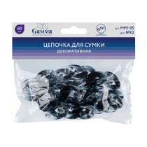 " Gamma" MPE- 05 Цепочка для сумки, пластик 60 см 1 шт. №02 прозрачный черный — фото 2