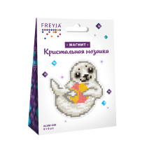 Кристальная ( алмазная) мозаика  " ФРЕЯ" ALVM- 048 магнит " Тюлень" 9 х 9 см — фото 2