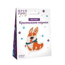 Кристальная ( алмазная) мозаика  " ФРЕЯ" ALVM- 073 магнит " Корги- озорник" 8 х 10 см — фото 2