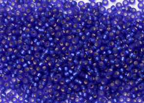 Бисер Япония MIYUKI Seed Beads 15/0 100г 0020F кобальт матовый серебряная линия внутри — фото 1