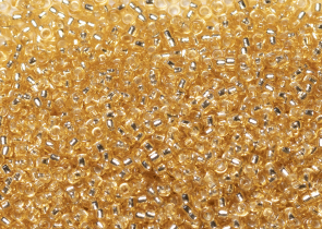 Бисер Япония MIYUKI Seed Beads 15/0 100г 0003 золотой серебряная линия внутри — фото 2