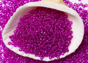 Бисер Япония MIYUKI Seed Beads 15/0 5г 1340 фуксия прозрачный серебряная линия внутри — фото 3