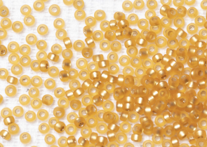 Бисер Япония MIYUKI Seed Beads 15/0 100г 0004F тёмно-золотой матовый серебряная линия внутри — фото 2