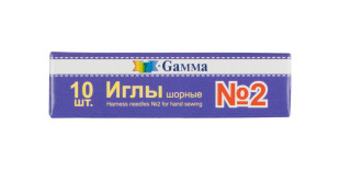 Иглы для шитья ручные " Gamma" NIR- 12 № 2 шорные в конверте 10 шт. .  — фото 1