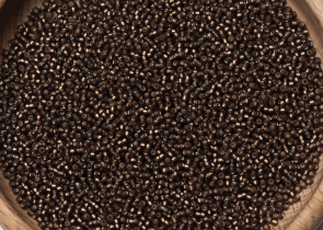 Бисер Япония MIYUKI Seed Beads 15/0 100г 0005F тёмно-топаз матовый серебряная линия внутри — фото 5
