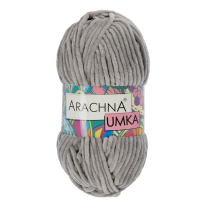 Пряжа ARACHNA "UMKA" 100% полиэстер 5 * 100 г 120 м №33 св.серый. Цена за упаковку 5 шт — фото 1