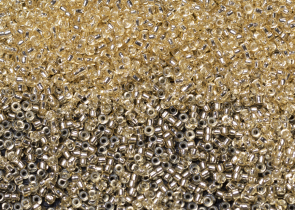 Бисер Япония MIYUKI Seed Beads 15/0 100г 0002 светло-золотой серебряная линия внутри — фото 1