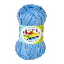 Пряжа ALPINA "HOLLY MELANGE" 100% мерсеризованный хлопок 10 * 50г 200 м №06 голубой/т.голубой. Цена за упаковку 10 шт — фото 1