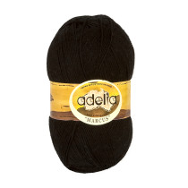 Пряжа ADELIA " MARCUS" 60% полиэстер, 40% шерсть 5 * 100 г 375 м №02 ЧЕРНЫЙ. Цена за упаковку 5 шт — фото 1