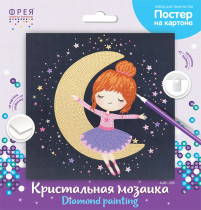 Кристальная ( алмазная) мозаика  " ФРЕЯ" ALBP- 295 постер " Лунная девочка" 30 х 30 см — фото 2
