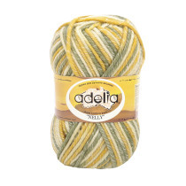 Пряжа ADELIA " NELLY" 70% шерсть, 30% акрил 5 * 100 г 100 м №24 св. хаки- св. горчичный. Цена за упаковку 5 шт — фото 1