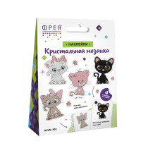 Кристальная ( алмазная) мозаика  " ФРЕЯ" ALVN- 305 наклейки " Котята" 7. 5 х 9 см — фото 2