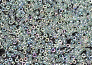 Бисер Япония MIYUKI Seed Beads 15/0 5г 0271 мятный кристалл радужный зеленая линия внутри — фото 2