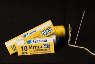 Иглы для шитья ручные " Gamma" NIR- 16 № 2 штопальные в конверте 10 шт. .  — фото 3