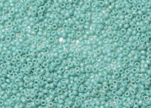 Бисер Япония MIYUKI Seed Beads 15/0 5г 0412FR бирюзово-зелёный непрозрачный радужный матовый — фото 1