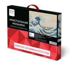 Кристальная ( алмазная) мозаика  " ФРЕЯ" MET- ALPD- 024 на подрамнике " Большая волна в Канагаве, Кацусика Хокусай" 40 х 30 см — фото 2