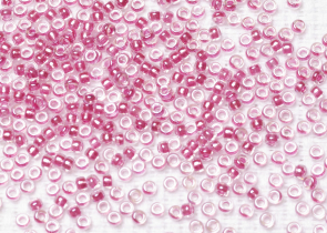 Бисер Япония MIYUKI Seed Beads 15/0 5г 1524 пион кристалл игристый розовая линия внутри — фото 2