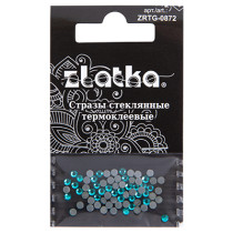 Страз клеевой " Zlatka" ZRTG- 0872 SS08 цветные 2. 4 мм стекло 72 шт в пакете с картонным еврослотом №09 бирюзовый ( Blue Zircon)  — фото 1