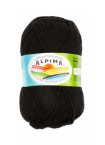 Пряжа ALPINA " NANA" 70% хлопок, 30% полиамид 10 * 50г 105 м №02 ЧЕРНЫЙ. Цена за упаковку 10 шт — фото 1