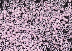Бисер Япония MIYUKI Seed Beads 15/0 100г 0207 кристалл розовая линия внутри — фото 2