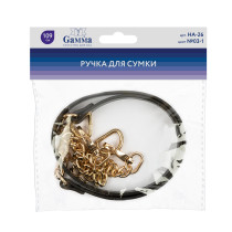 " Gamma" HA- 26 Ручка для сумки 109 см 1 шт. №03- 1 черный/ под золото — фото 2