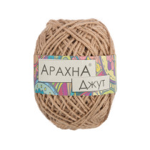 Пряжа ARACHNA "Jute" 100% джут 5 * 100 г 90 м № 005 розово-бежевый. Цена за упаковку 5 шт — фото 1