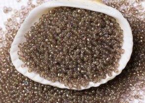 Бисер Япония MIYUKI Seed Beads 15/0 5г 1837 дымчатый аметист радужный игристый серо-коричневая линия внутри — фото 3