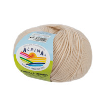 Пряжа ALPINA " ORNELLA MERINO" 100% мериносовая шерсть 10 * 50г 125 м №501 св. бежевый. Цена за упаковку 10 шт — фото 1