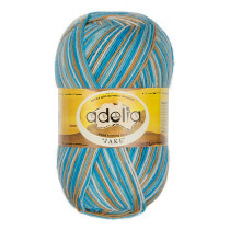 Пряжа ADELIA " JAKE" 75% шерсть, 25% нейлон 5 * 100 г 400 м №28 кремовый- св. бежевый- песочный- св. розовый- св. серый. Цена за упаковку 5 шт — фото 2