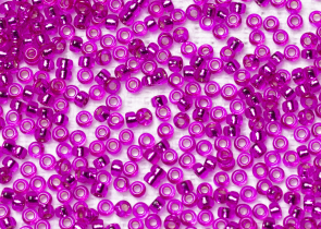 Бисер Япония MIYUKI Seed Beads 15/0 100г 1340 фуксия прозрачный серебряная линия внутри — фото 1