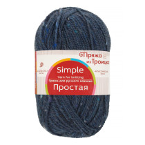 Пряжа из Троицка " Простая" 50% шерсть, 50% акрил 10 * 100 г 200 м №255 джинсовый. Цена за упаковку 10 шт — фото 1